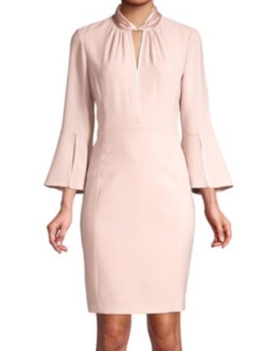 Elie Tahari Dorothea Fluid Crepe Dress In Blush Pink Size SP
